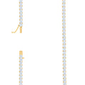 925 Sterling Silver Yellow-tone 33.3ct Moissanite Tennis Chain 4mm Size 18 Inches