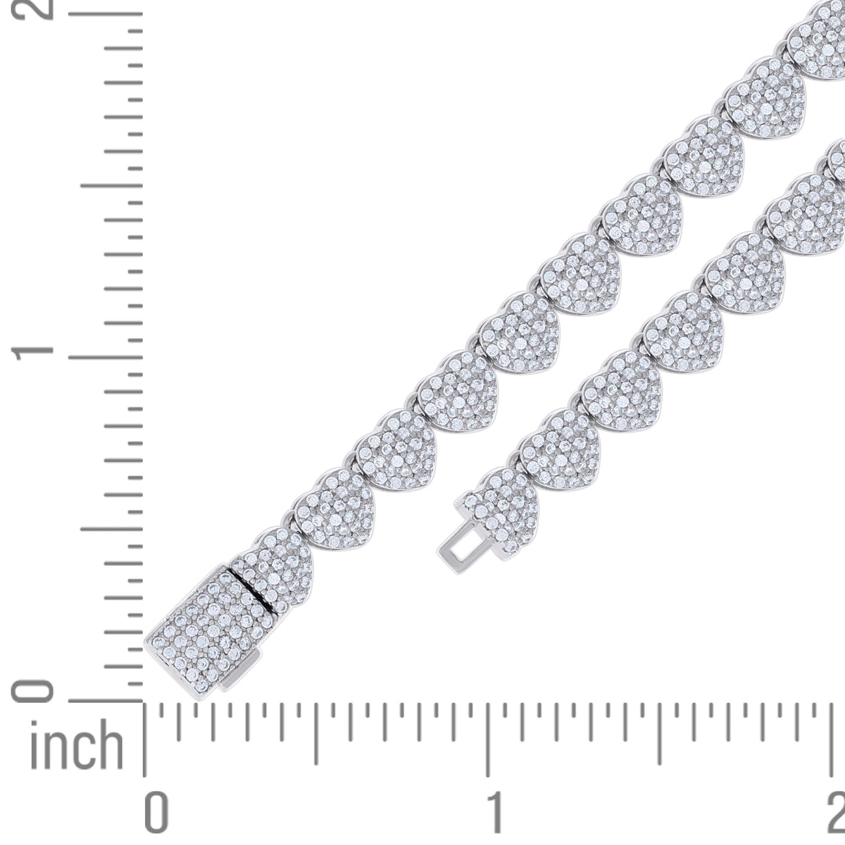 925 Sterling Silver 3.58ct Moissanite Heart Tennis Bracelet 6mm Size 7 Inches