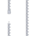 925 Sterling Silver 9.95ct Moissanite Heart Tennis Necklace 8mm Size 18 Inches