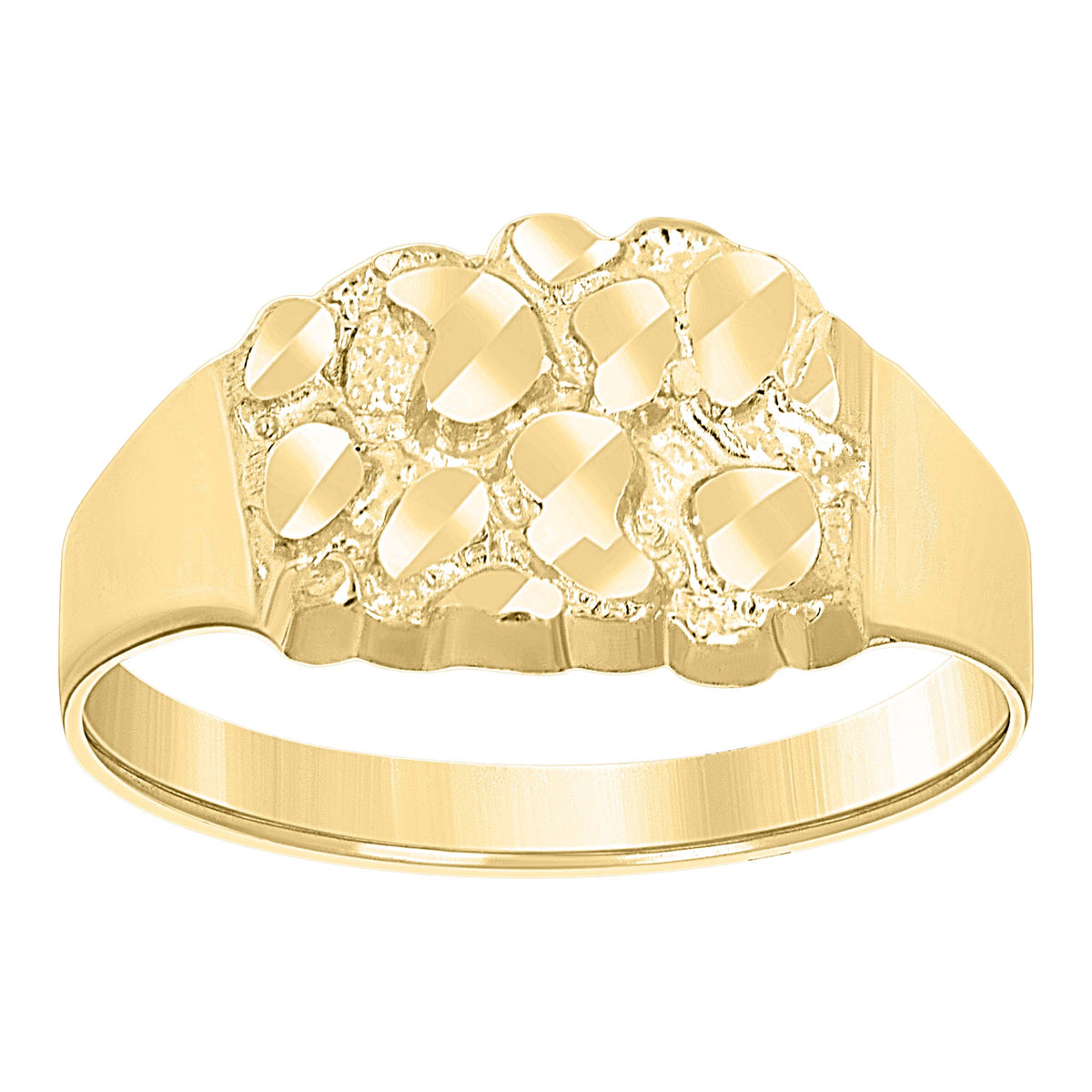 10K Yellow Gold Womens Nugget Fashion Ring Size 6