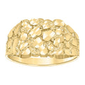10K Yellow Gold Unisex Diamond-cut Nugget Fashion Ring S10