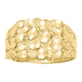 10K Yellow Gold Unisex Diamond-cut Nugget Fashion Ring S10