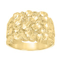 10K Yellow Gold Unisex Diamond-cut Nugget Fashion Ring S6