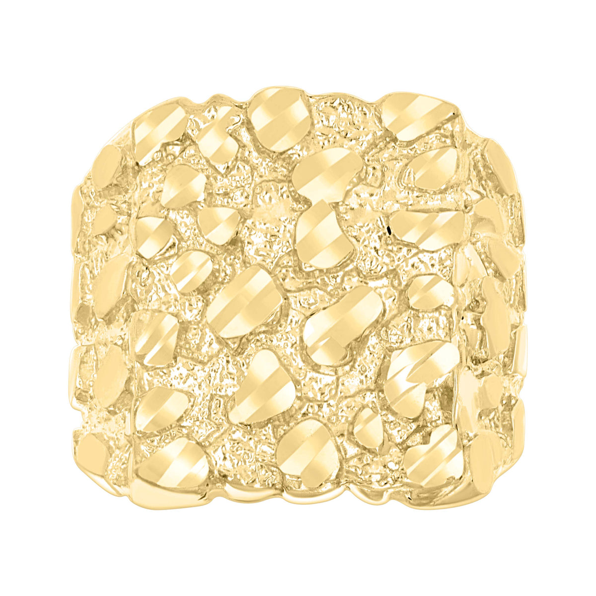 10K Yellow Gold Mens Nugget Fashion Ring Size 11
