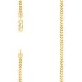 925 Silver Hollow Franco Chain Yellow 2.7mm-8