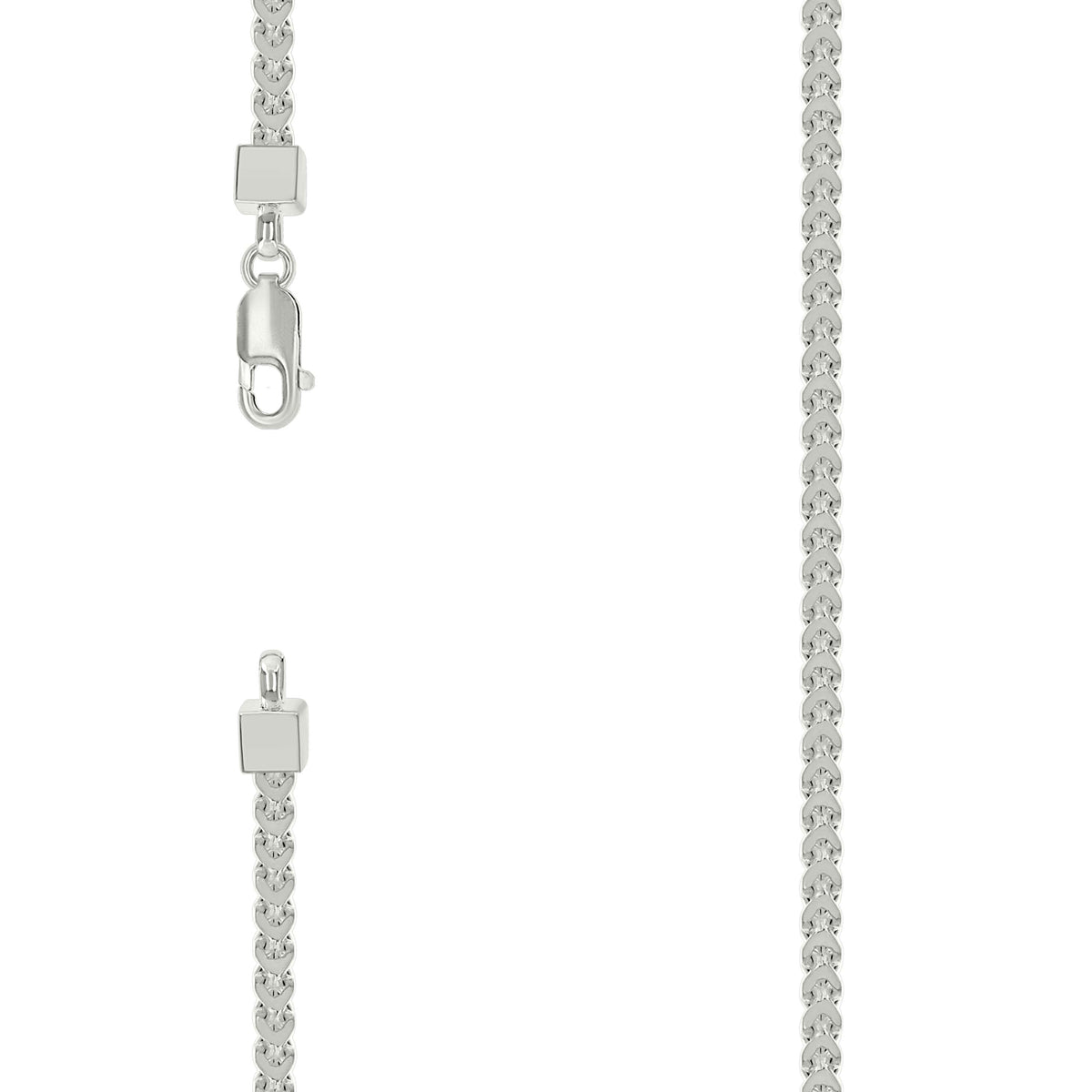 925 Silver Hollow Franco Chain Silver 3mm-16