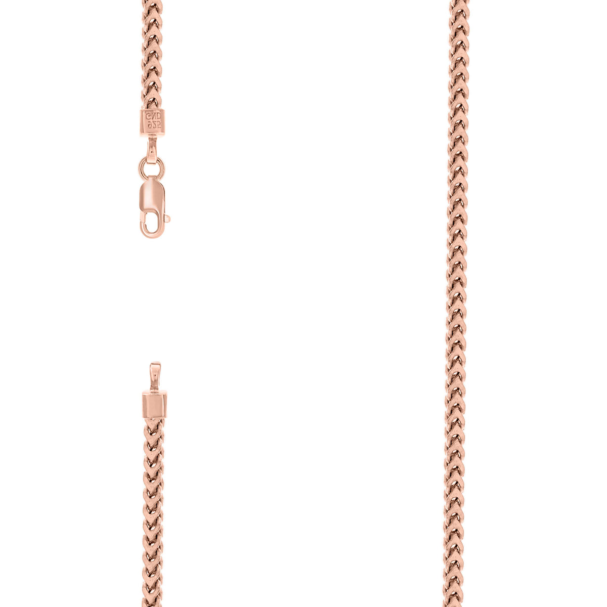925 Silver Hollow Franco Chain Rose 2.7mm