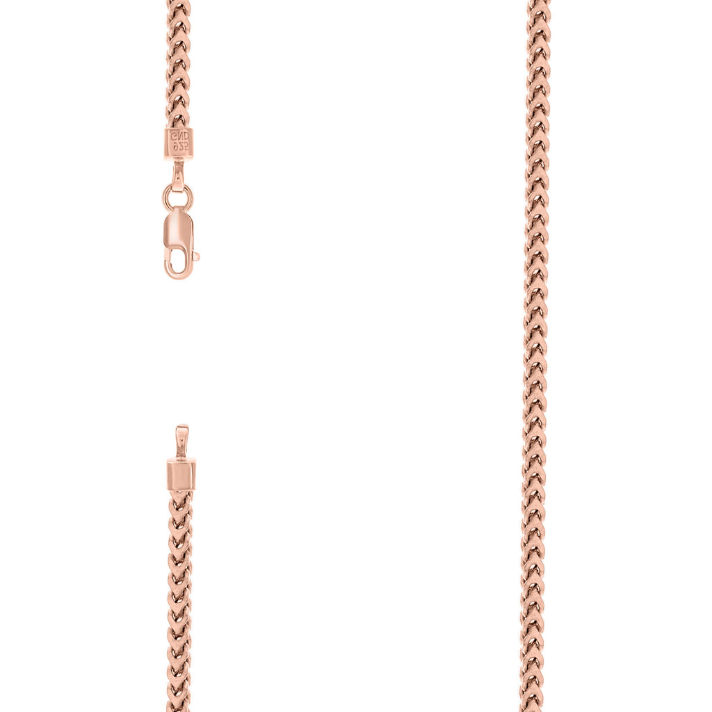 925 Silver Hollow Franco Chain Rose 2.7mm-22