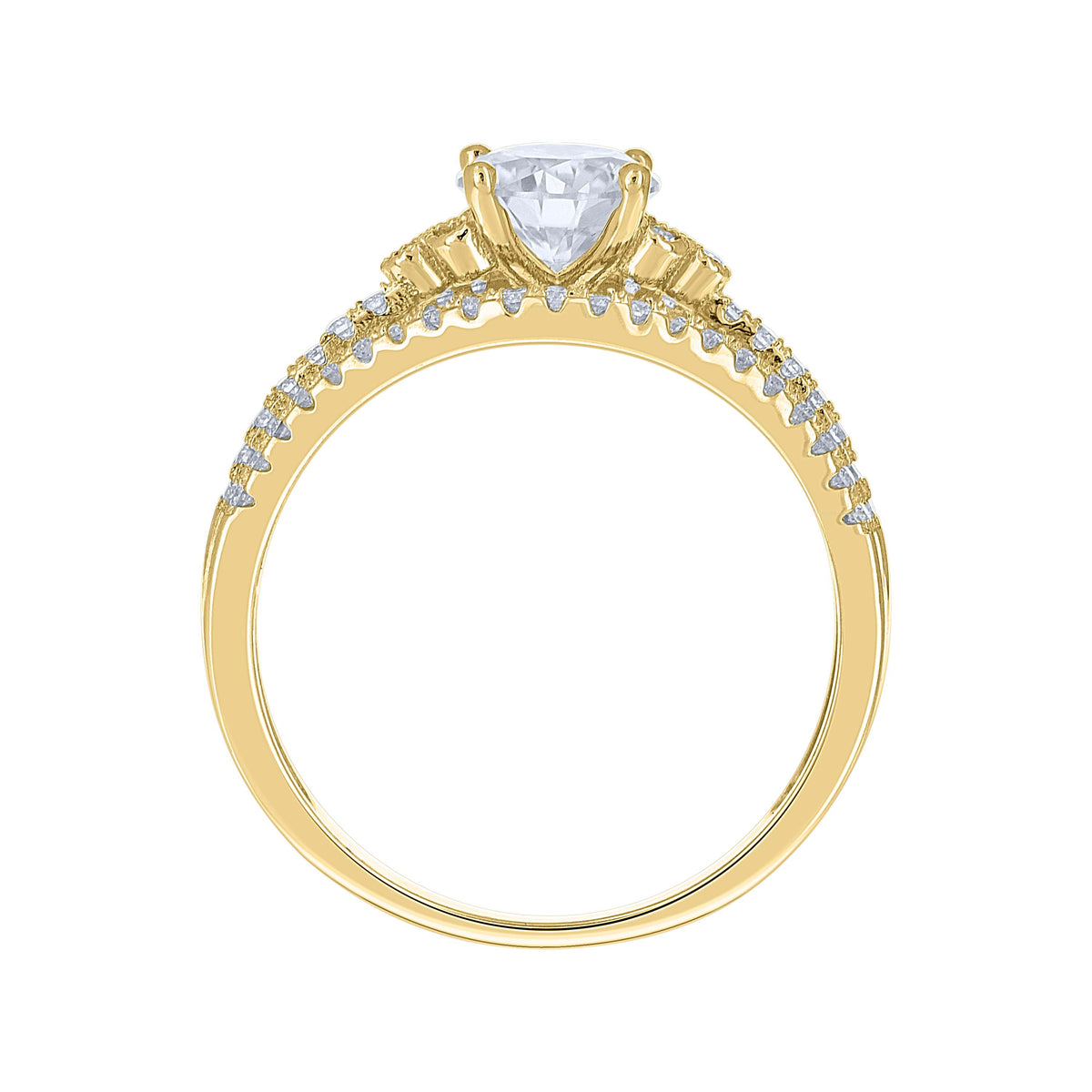 14K Gold Moissanite Ring S7