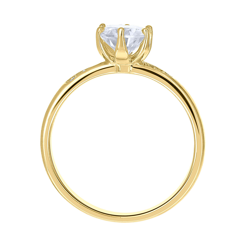 14K Gold Moissanite Ring S7