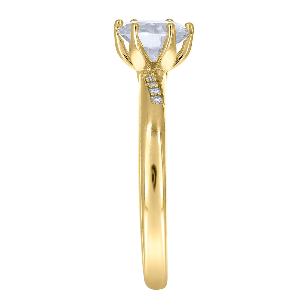 14K Gold Moissanite Ring S7