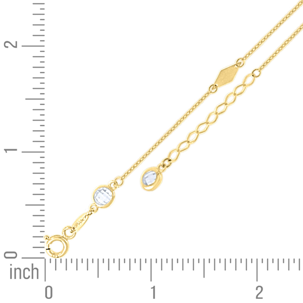 14K Gold Anklet 10" (9"+1")
