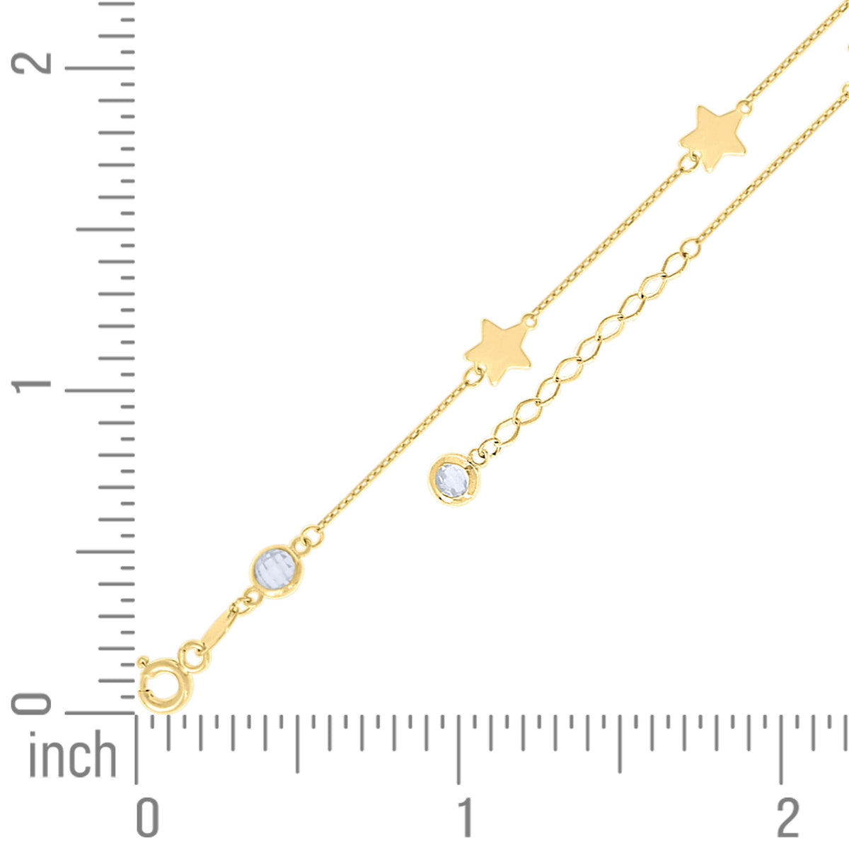 14K Gold Anklet 10" (9"+1")