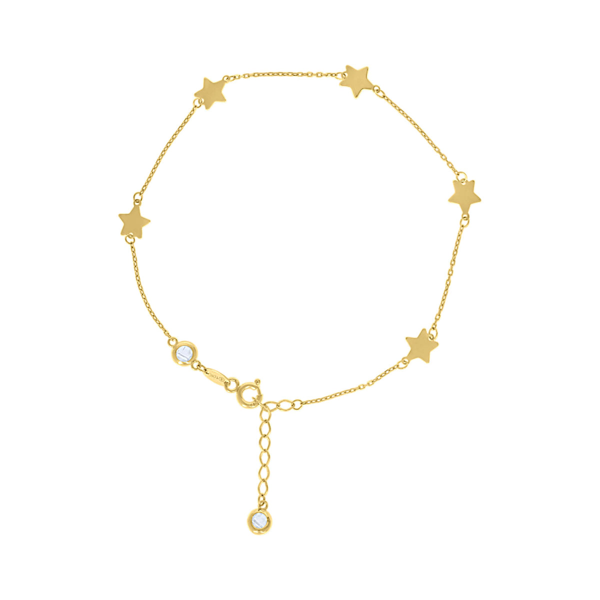 14K Gold Anklet 10" (9"+1")
