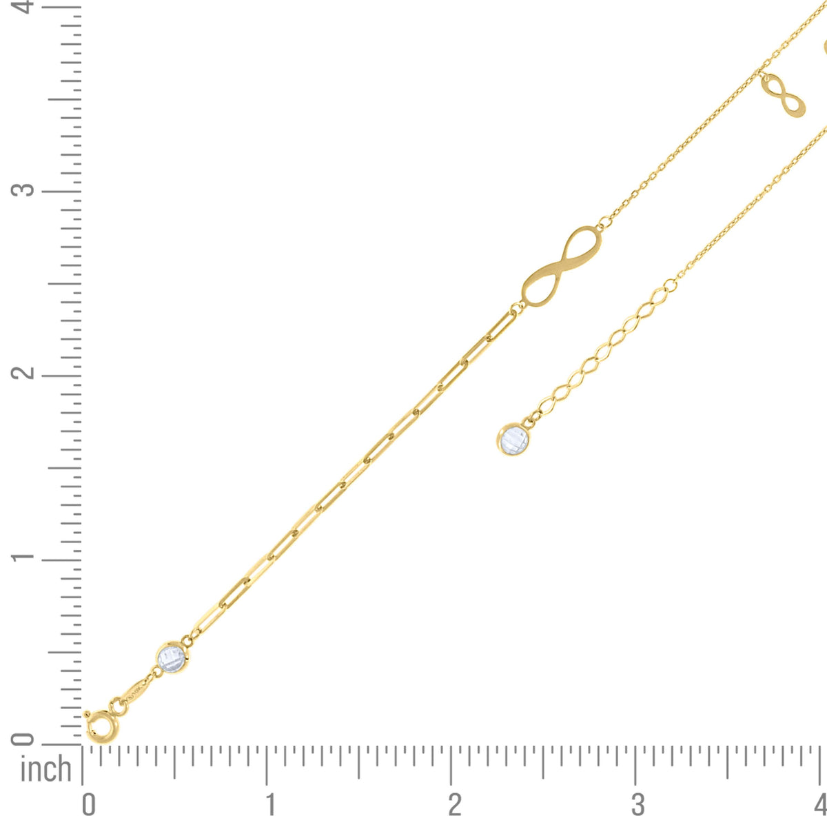 14K Gold Bracelet 8" (7"+1")