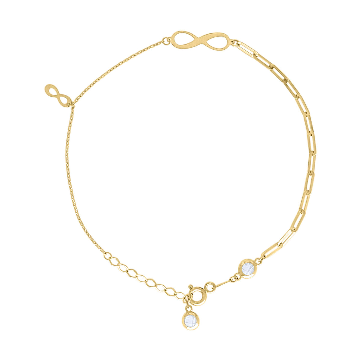 14K Gold Bracelet 8" (7"+1")