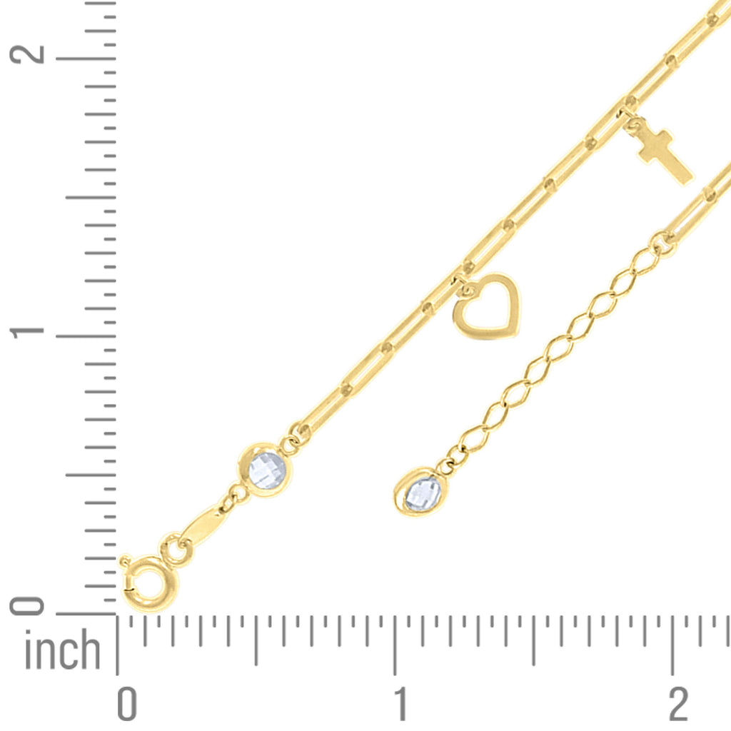 14K Gold Bracelet 8" (7"+1")