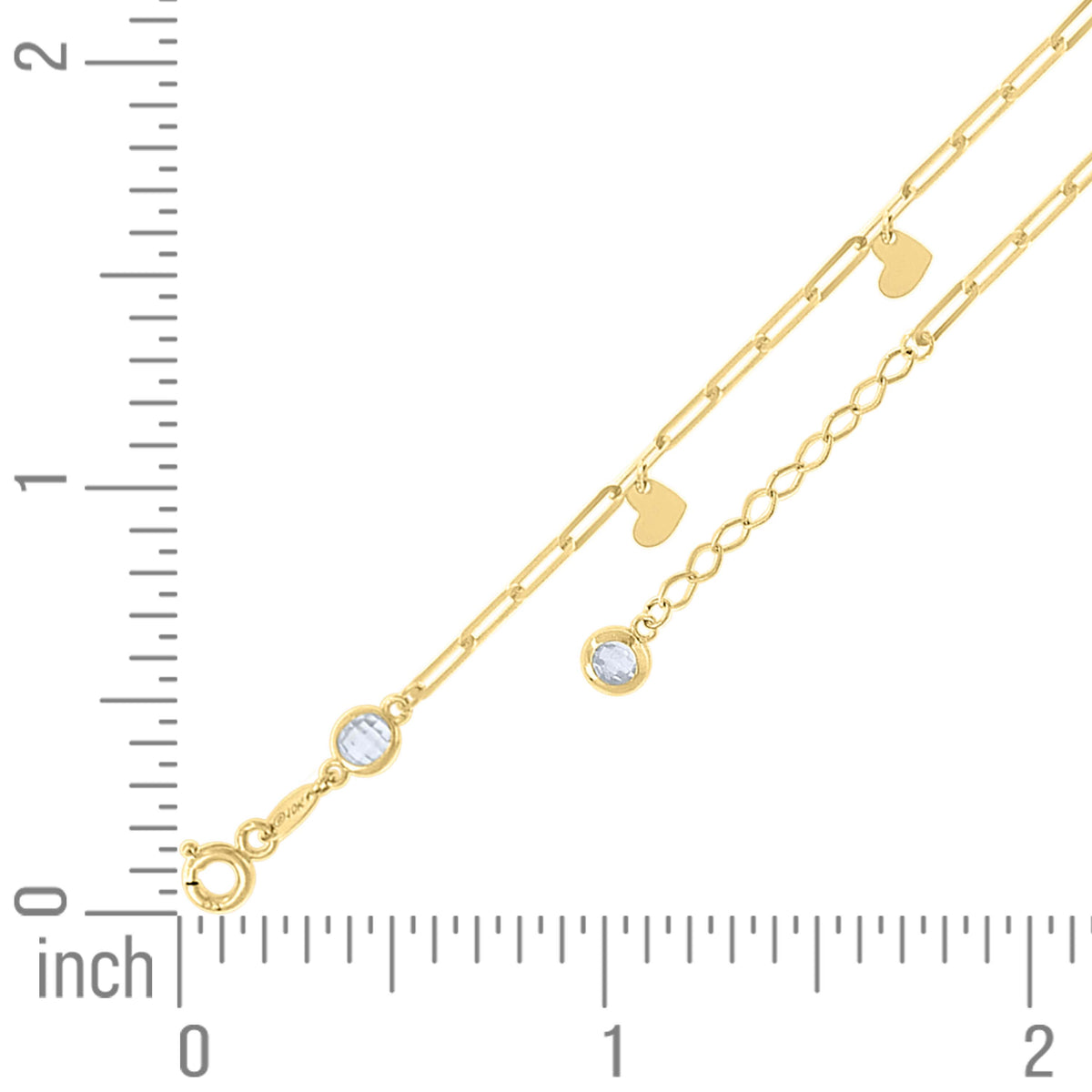 14K Gold Bracelet 8" (7"+1")