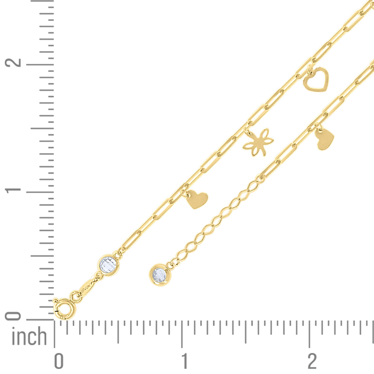 14K Gold Bracelet 8" (7"+1")