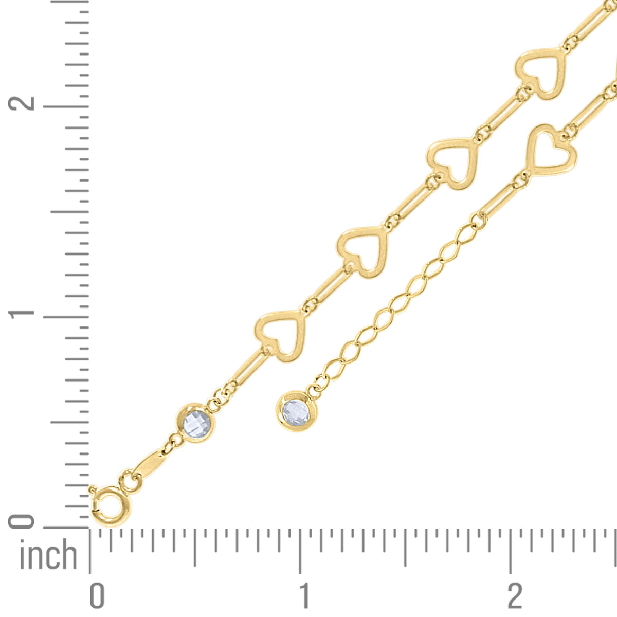 14K Gold Bracelet 8" (7"+1")