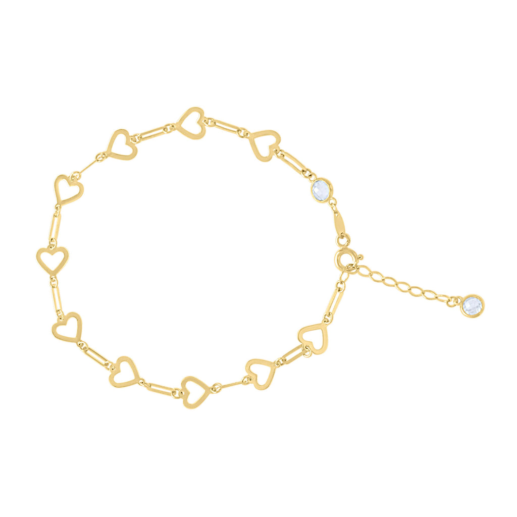 14K Gold Bracelet 8" (7"+1")