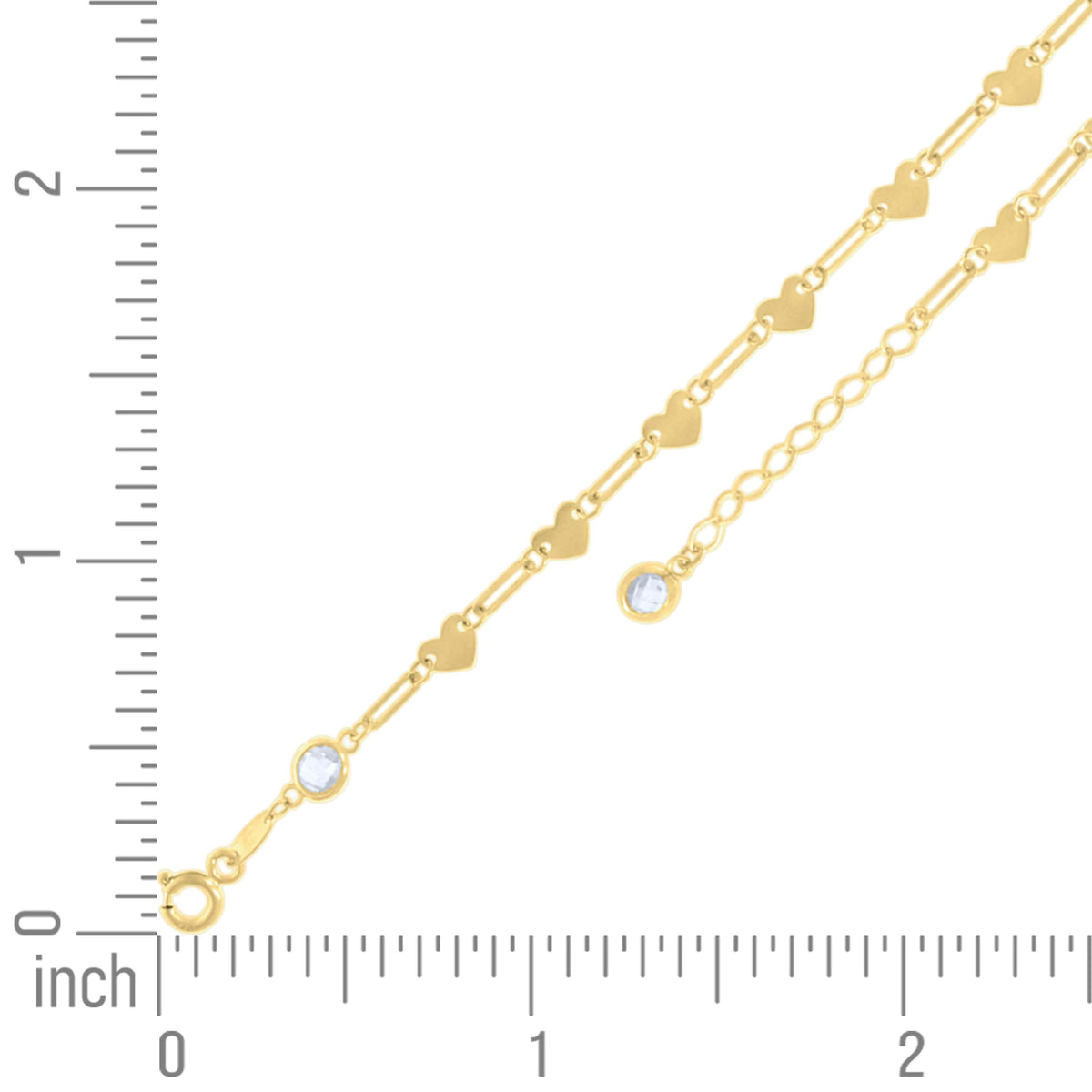 14K Gold Anklet 10" (9"+1")