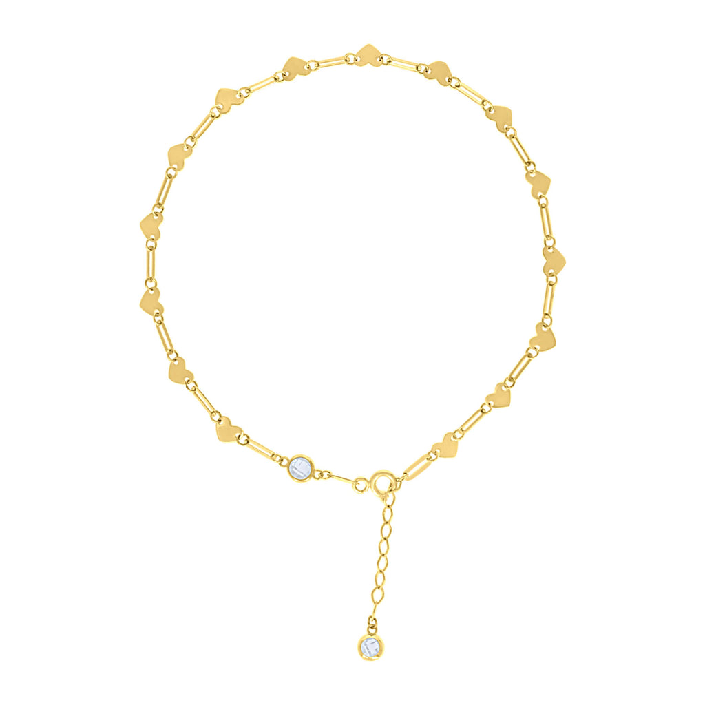 14K Gold Anklet 10" (9"+1")