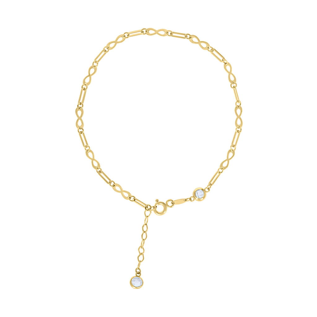 14K Gold Bracelet 8" (7"+1")