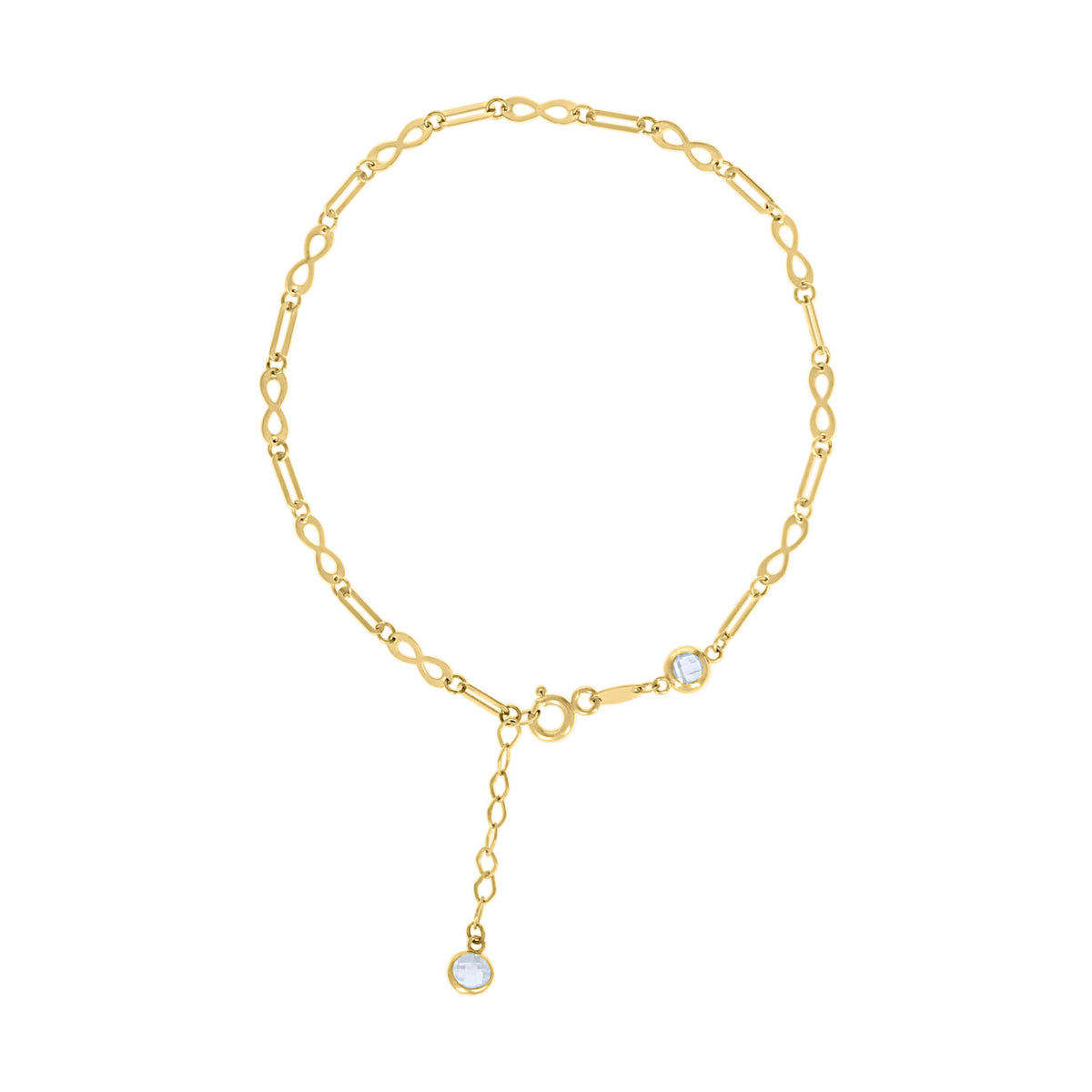 14K Gold Bracelet 8" (7"+1")