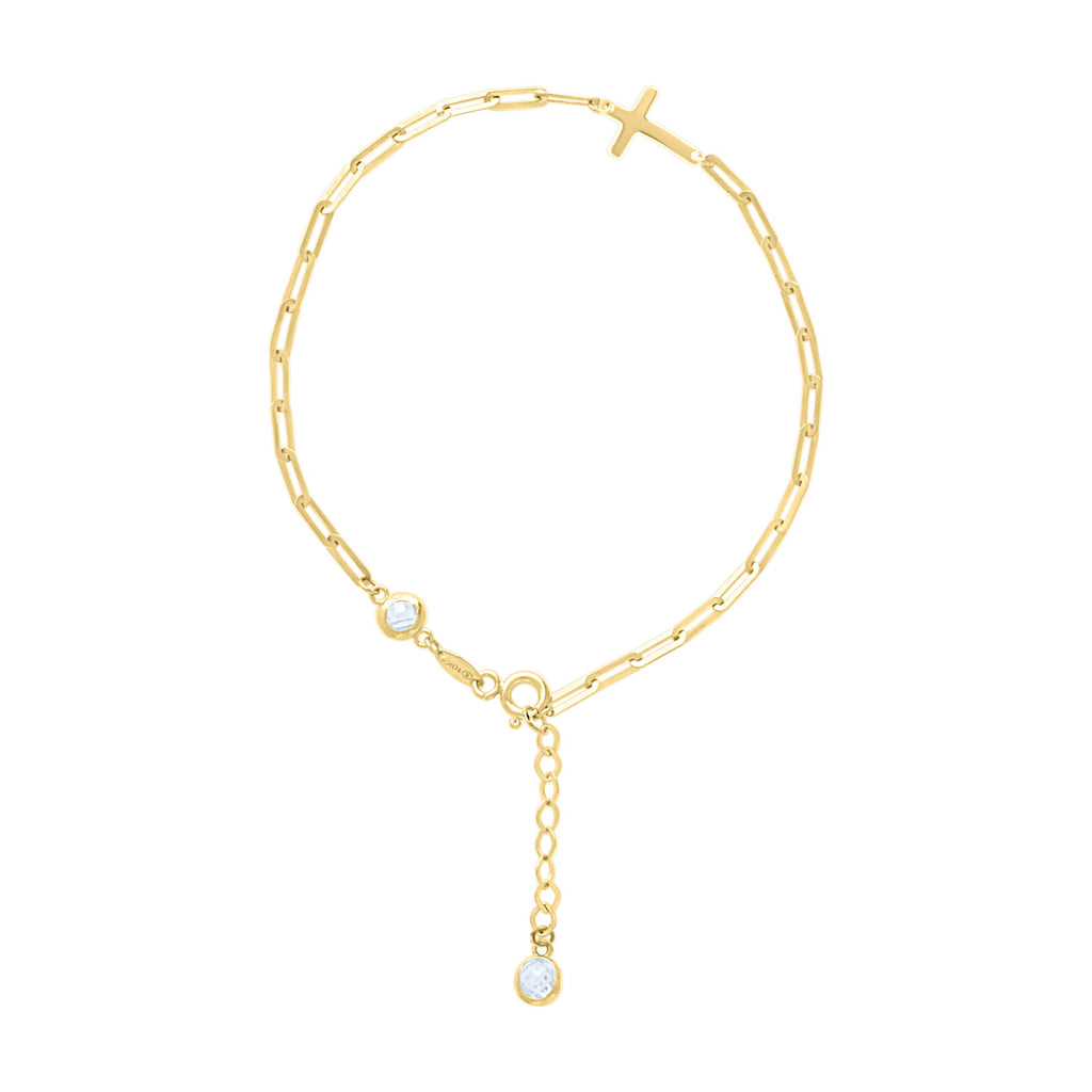 14K Gold Bracelet 8" (7"+1")