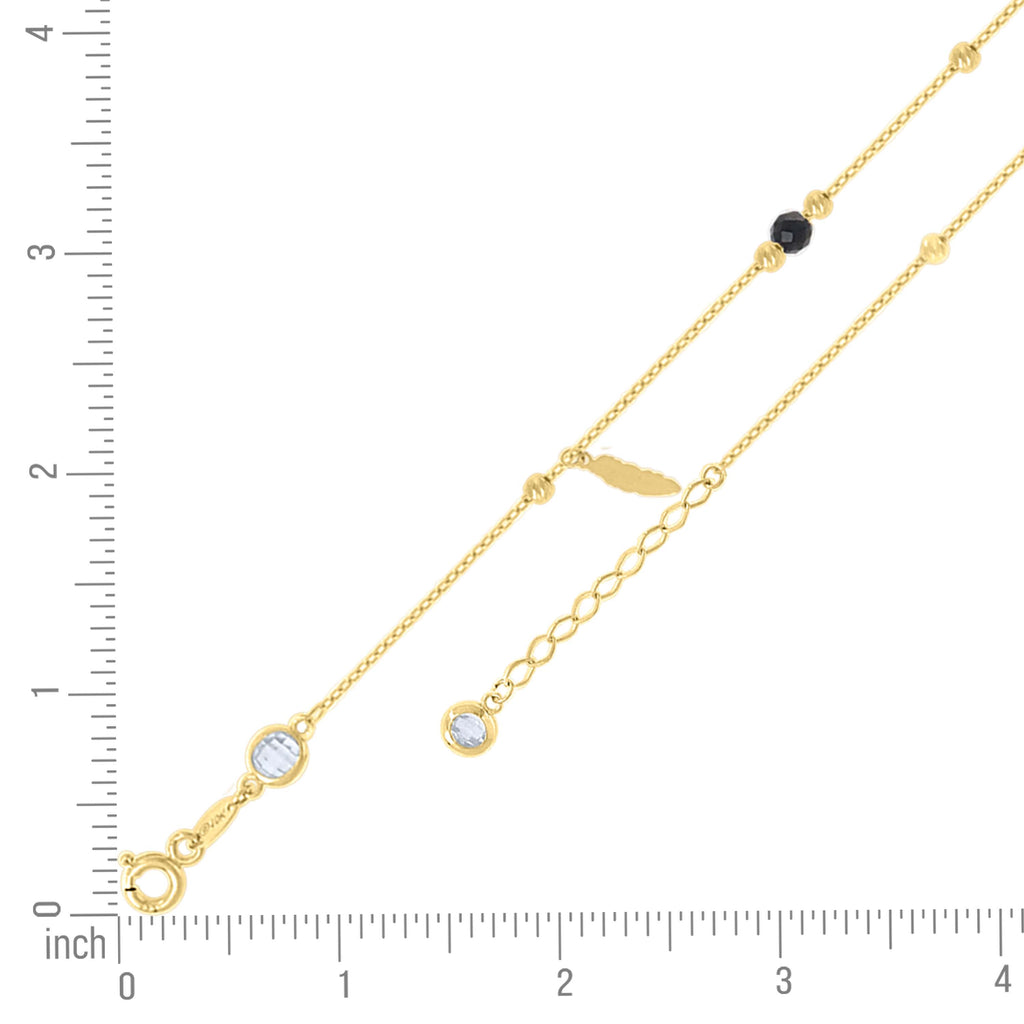 14K Gold Anklet 10" (9"+1")