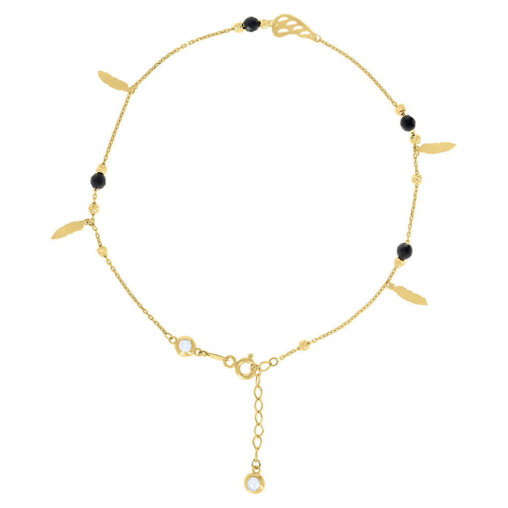 14K Gold Anklet 10" (9"+1")