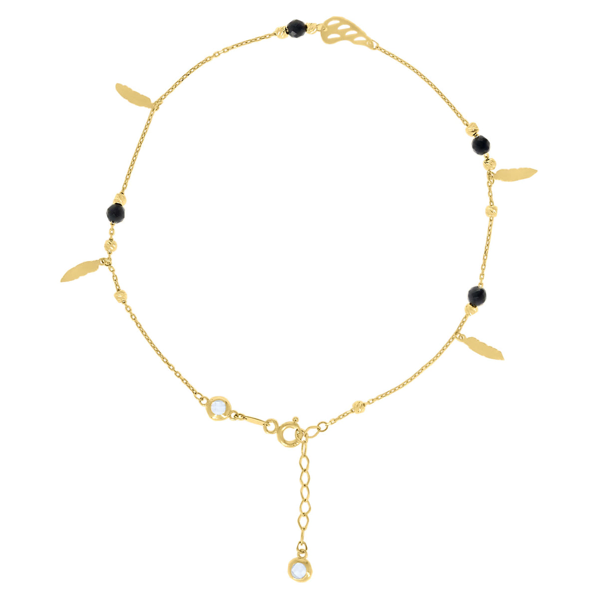14K Gold Anklet 10" (9"+1")