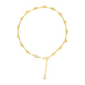 10K Yellow Gold Womens Cubic-Zirconia Heart Link Anklet Size 9 + 1 Inches