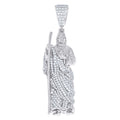 925 Sterling Silver Mens 4.40ct Moissanite St. Jude Religious Pendant