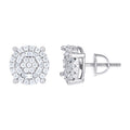 925 Sterling Silver Womens Round Baguette 0.71ct, 0.37ct Moissanite Round Fashion Stud Earrings