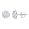 925 Sterling Silver Womens 0.38ct Moissanite Flower Fashion Stud Earrings