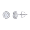 925 Sterling Silver Womens 0.74ct Moissanite Round Fashion Stud Earrings