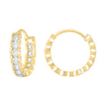 14K Gold Cubic Zirconia Hoop Earings
