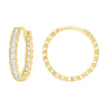 14K Gold Cubic Zirconia Hoop Earings