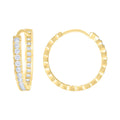 14K Gold Cubic Zirconia Hoop Earings