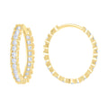 14K Gold Cubic Zirconia Hoop Earings