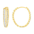 14K Gold Cubic Zirconia Hoop Earings