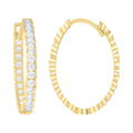 14K Gold Cubic Zirconia Hoop Earings
