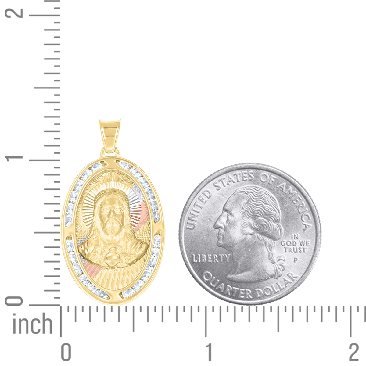 14K Gold Cubic Zirconia Pendant