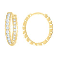 10K Yellow Gold Womens Cubic-Zirconia Fashion Hoop Earrings