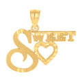 10K Yellow Gold Womens Sweet Heart Charm Pendant