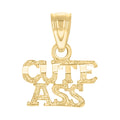 10K Yellow Gold Womens Cute Ass Letters & Words Charm Pendant