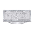925 Sterling Silver Mens Cubic-Zirconia 100 Dollar Bill Currency Fashion Ring