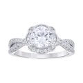 925 Sterling Silver Womens Cubic-Zirconia Fashion Engagement Ring Size 10